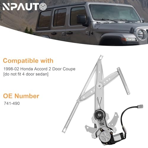 Front Driver Side Power Window Regulator with Motor fit for (2 Door Coupe Only)
