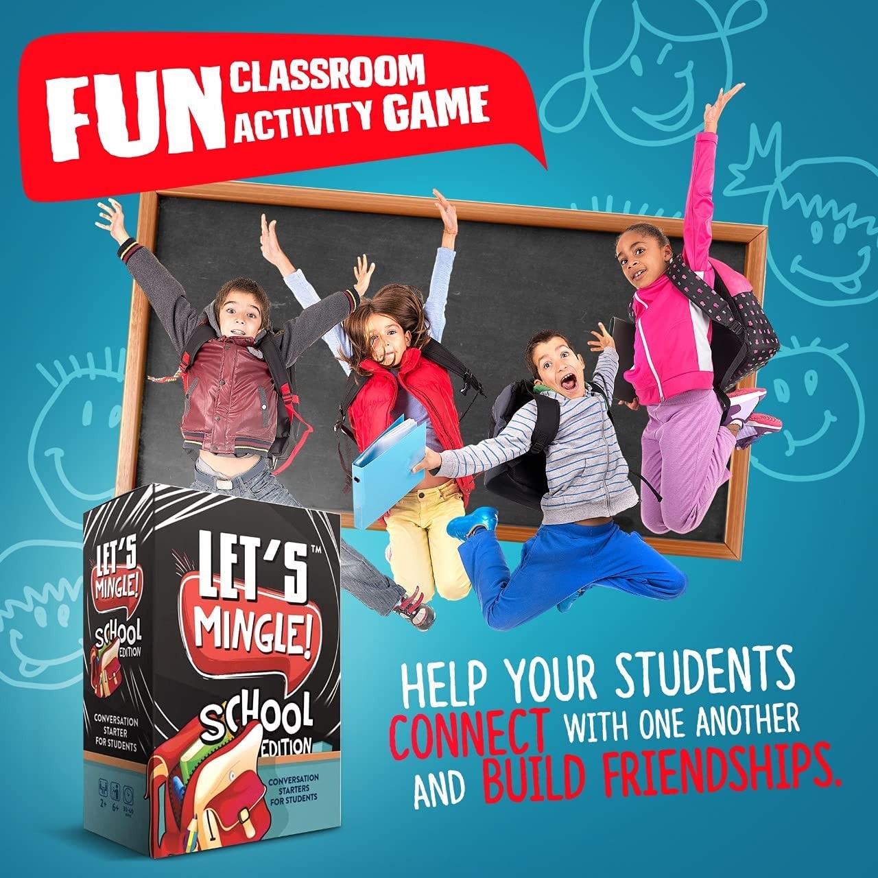 FUN TRIBE Let’s Mingle Conversation Starters Game for Kids Ages6+ School Edition