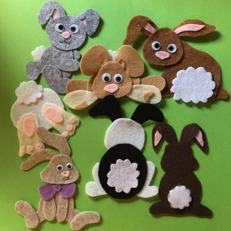 Bunny Tails and Ears Felt Set for Felt/Flannel Board Play