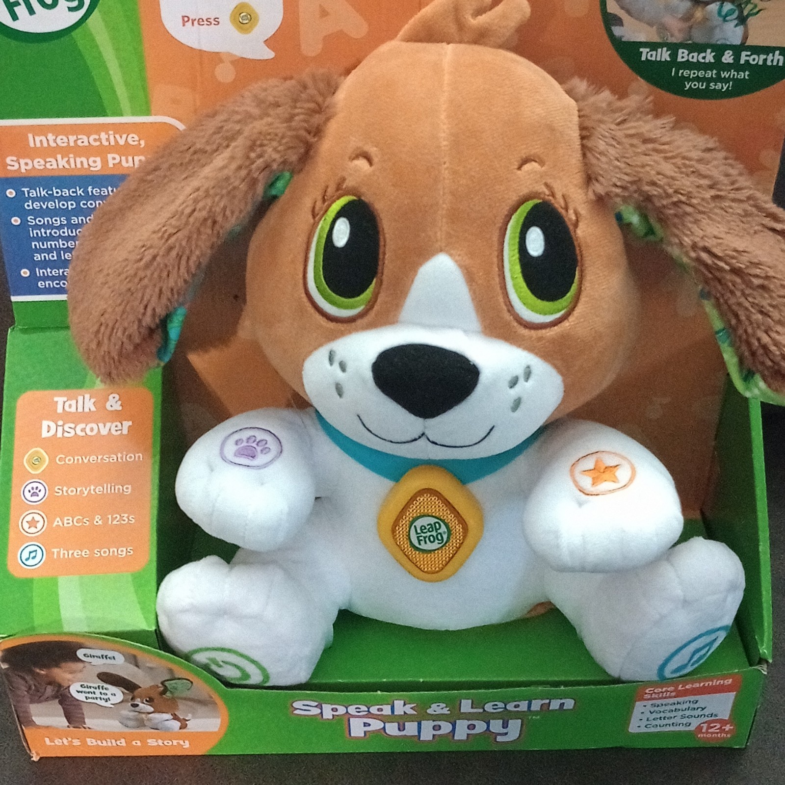 LeapFrog Speak & Learn Puppy Interactive Toy 12+ Mon, Never Opened.