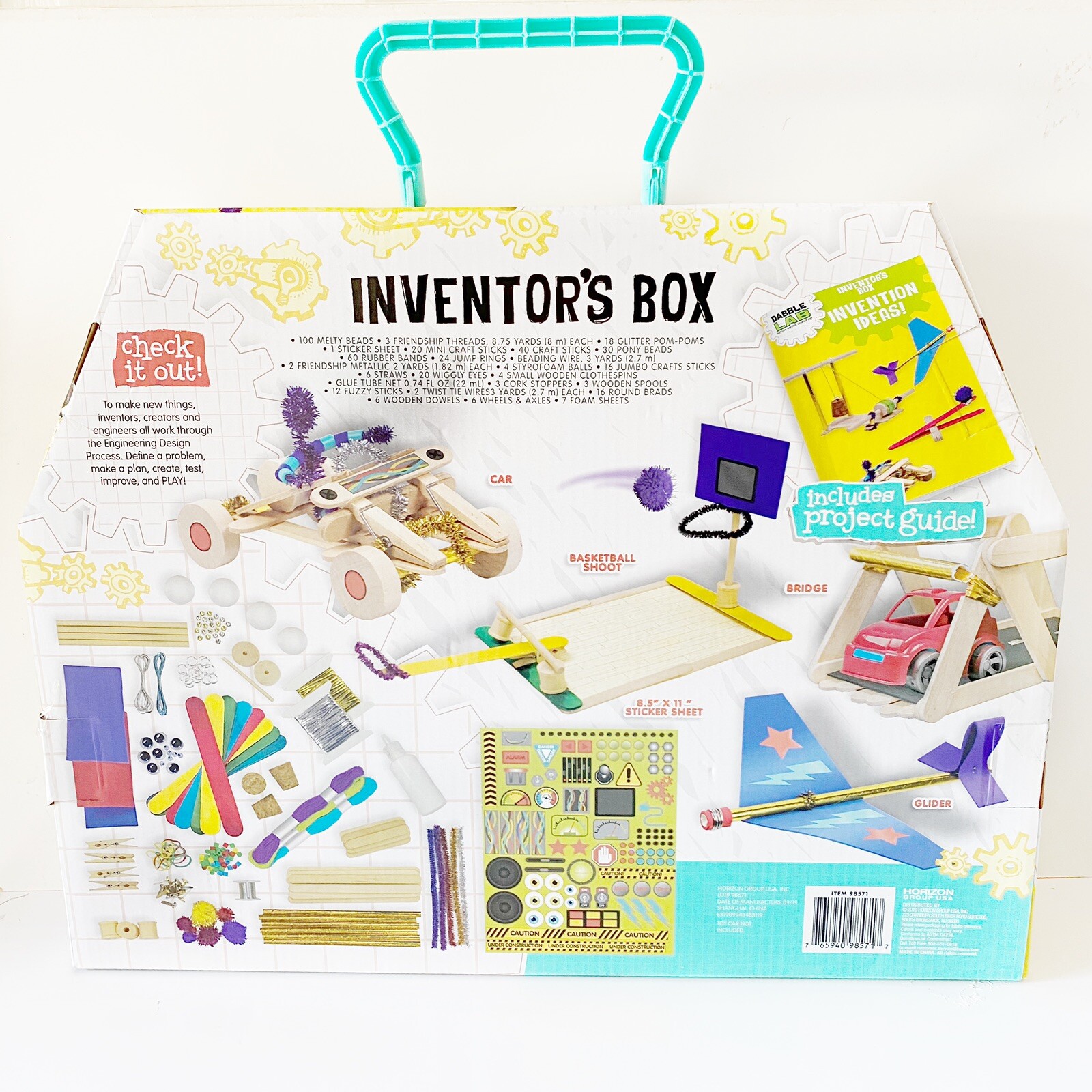 Dabble Lab Kids Inventors Box Fun Educational Crafts Ages 8 + 250 Pieces New