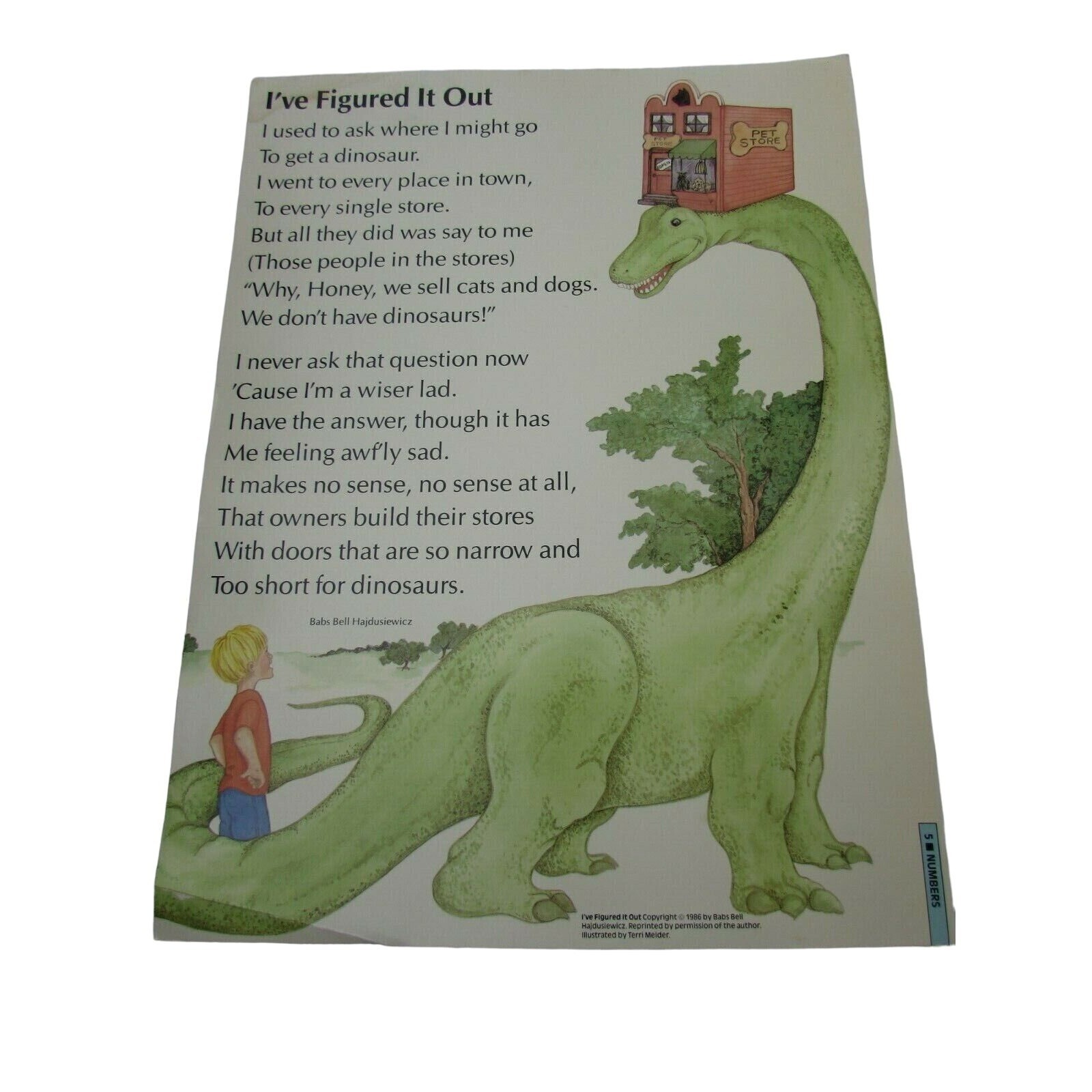 I’ve Figured It Out Grade School Poster Babs Bell Hajdusiewicz 30233 Poetry VNTG