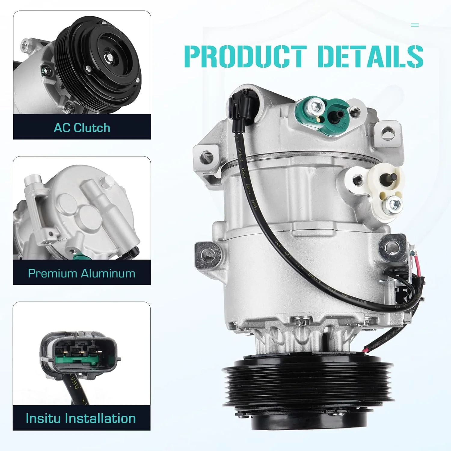 AC Compressor with A/C Clutch Fits for Hyundai Tucson 2.4L 2010-2015, Tucson 2.0