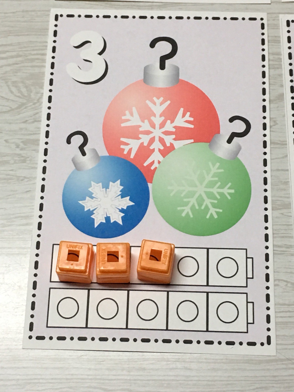 Christmas Ornament – Laminated Unifix Frame Set – teaching supplies