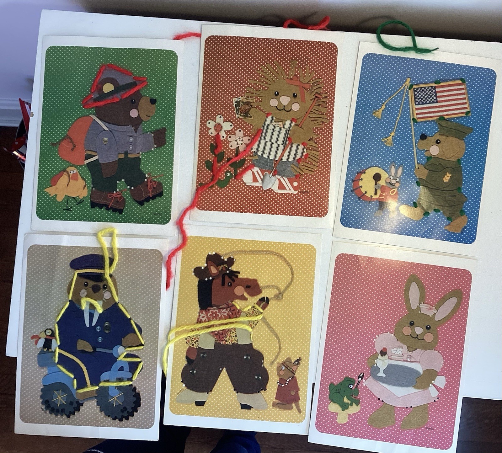 Current Lace-Up Cards Educational Animal Set 8 Cards Vintage 1980 Arts & Crafts