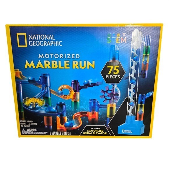 National Geographic Motorized Marble Run 75pc Kit Kids NEW Learn Building Toy