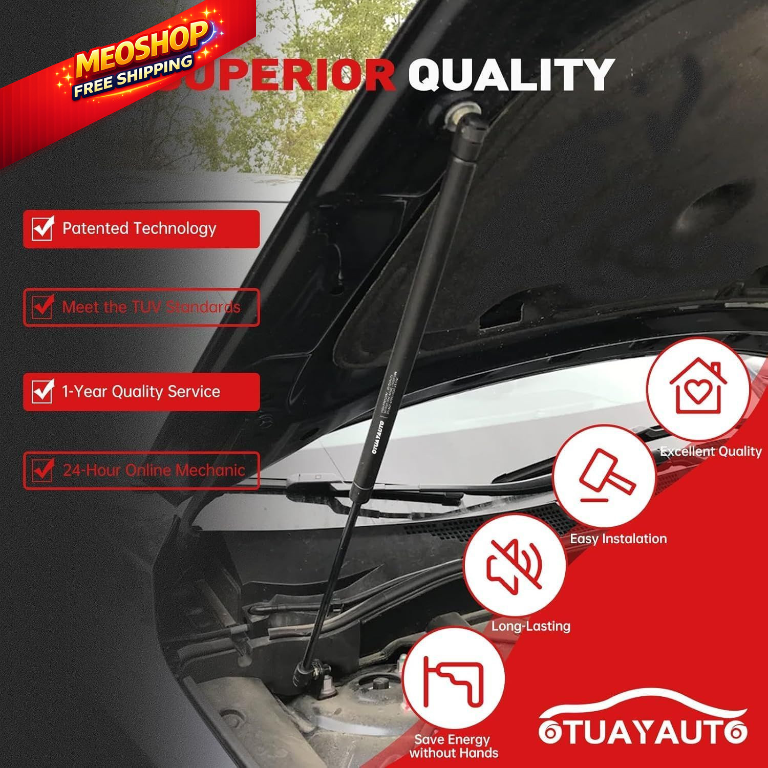 Front Hood Struts for 07-11 Toyota Camry, Replacement Camry 2007-2011