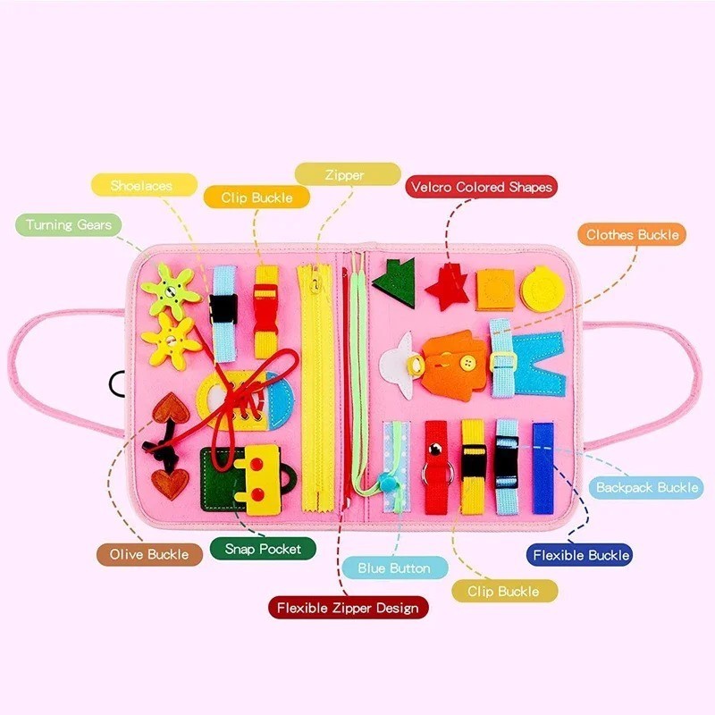 Busy Board Montessori Toys for Toddler Busy Book Sensory Preshool Early Educatio