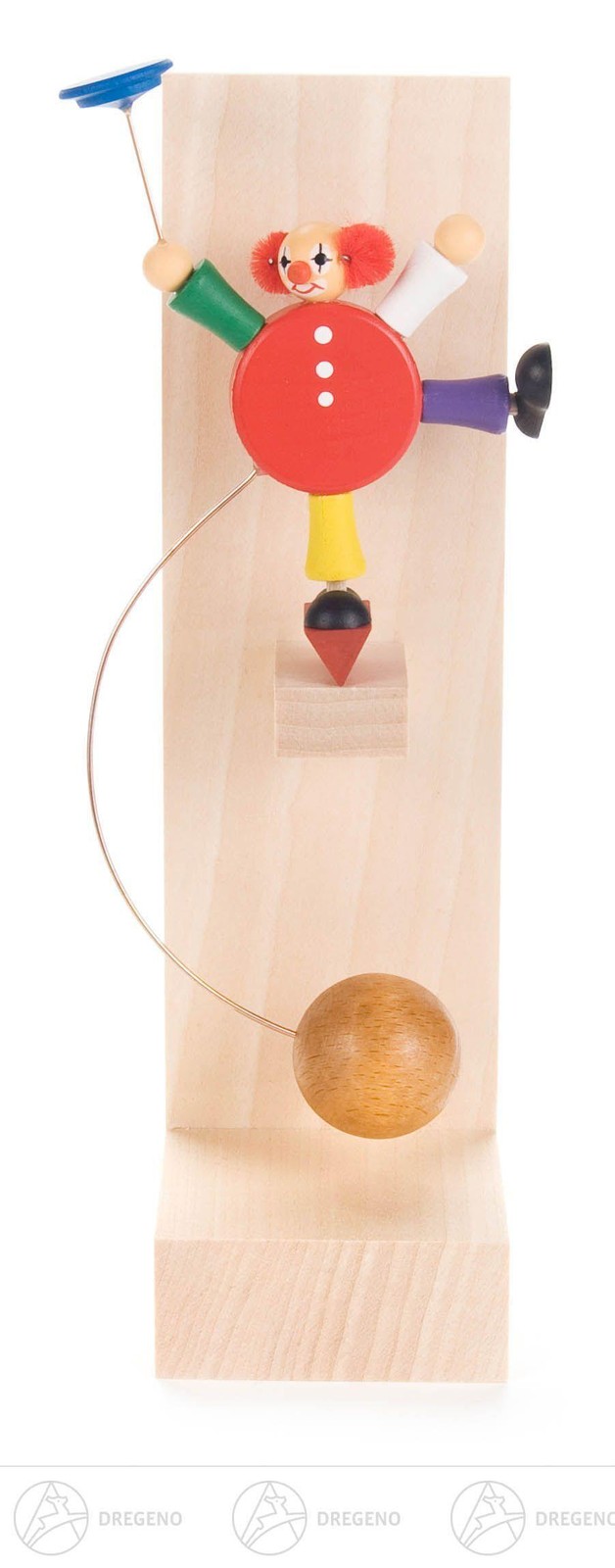 Toy Swing Clown Acrobat with Plate H=approx 17 cm NEW Erzgebirge Rocking Figure