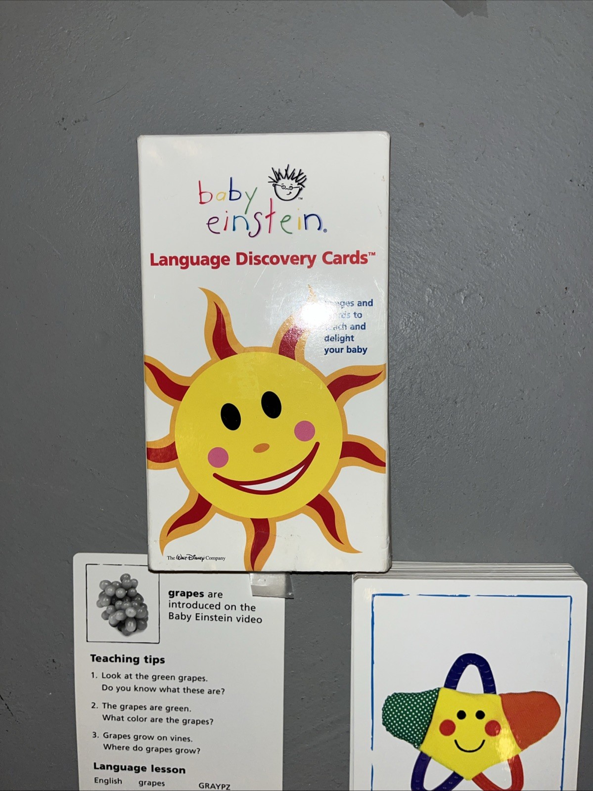 Baby Einstein Language Discovery Cards Educational Words Babies 1999 COMPLETE!