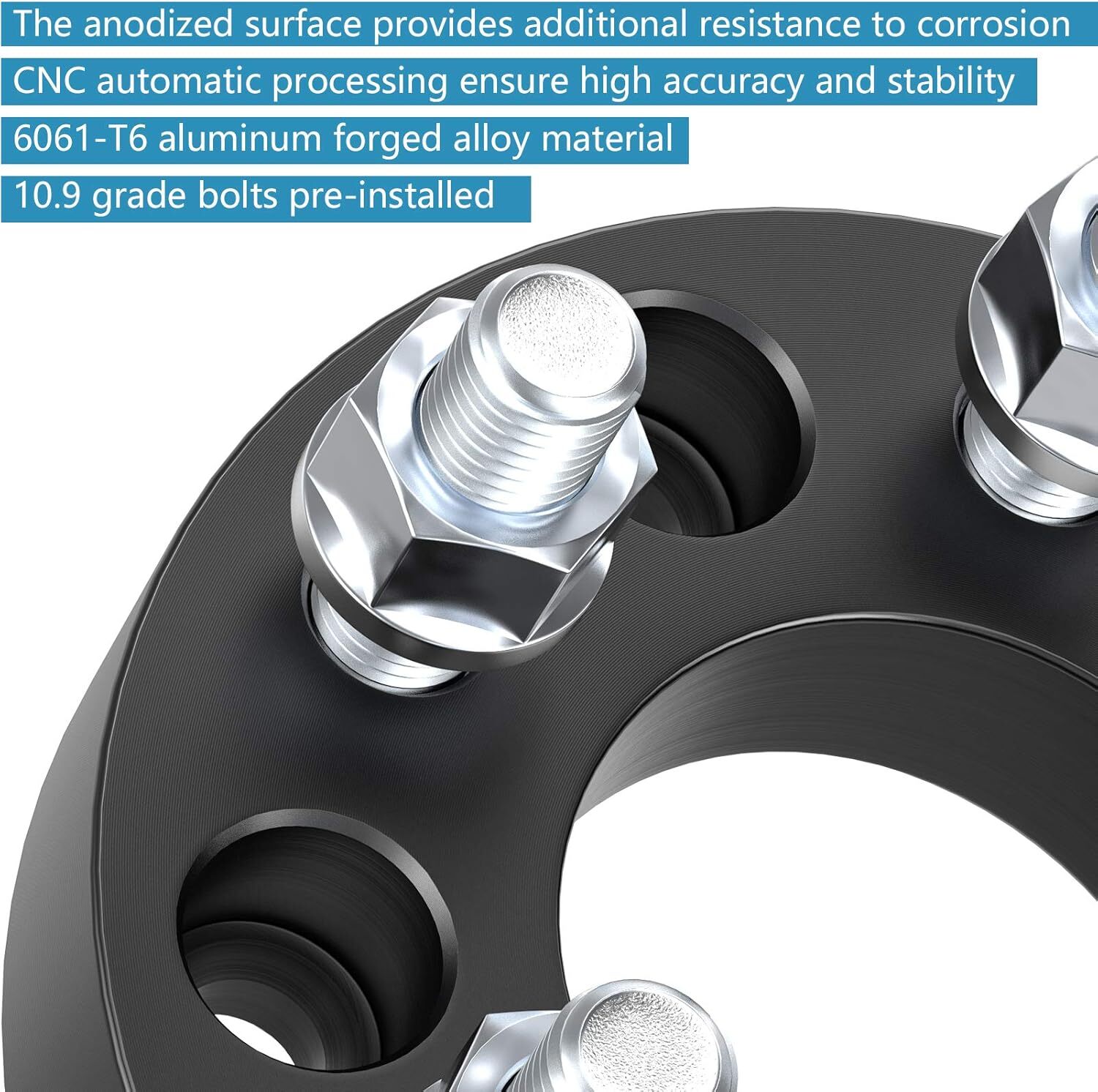 6×5.5 Wheel Spacers 2″ (50mm) 6 Lug Bore 78.1mm with M14x1.5 Studs for Chevy