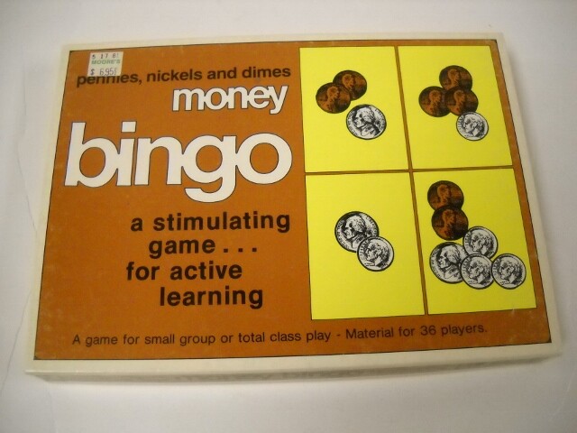 Vintage Trend Pennies, Nickels, & Dimes Money Bingo W/ Laminated Cards 1977