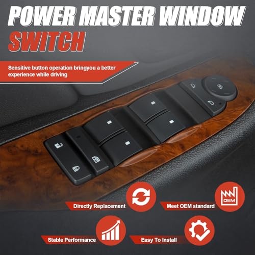 20835552 Driver Side Power Master Control Window & Door Lock Switch Fit for