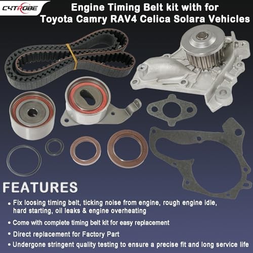 Engine Timing Belt Kit with Water Pump Compatible with 1987-2001 Toyota Camry,