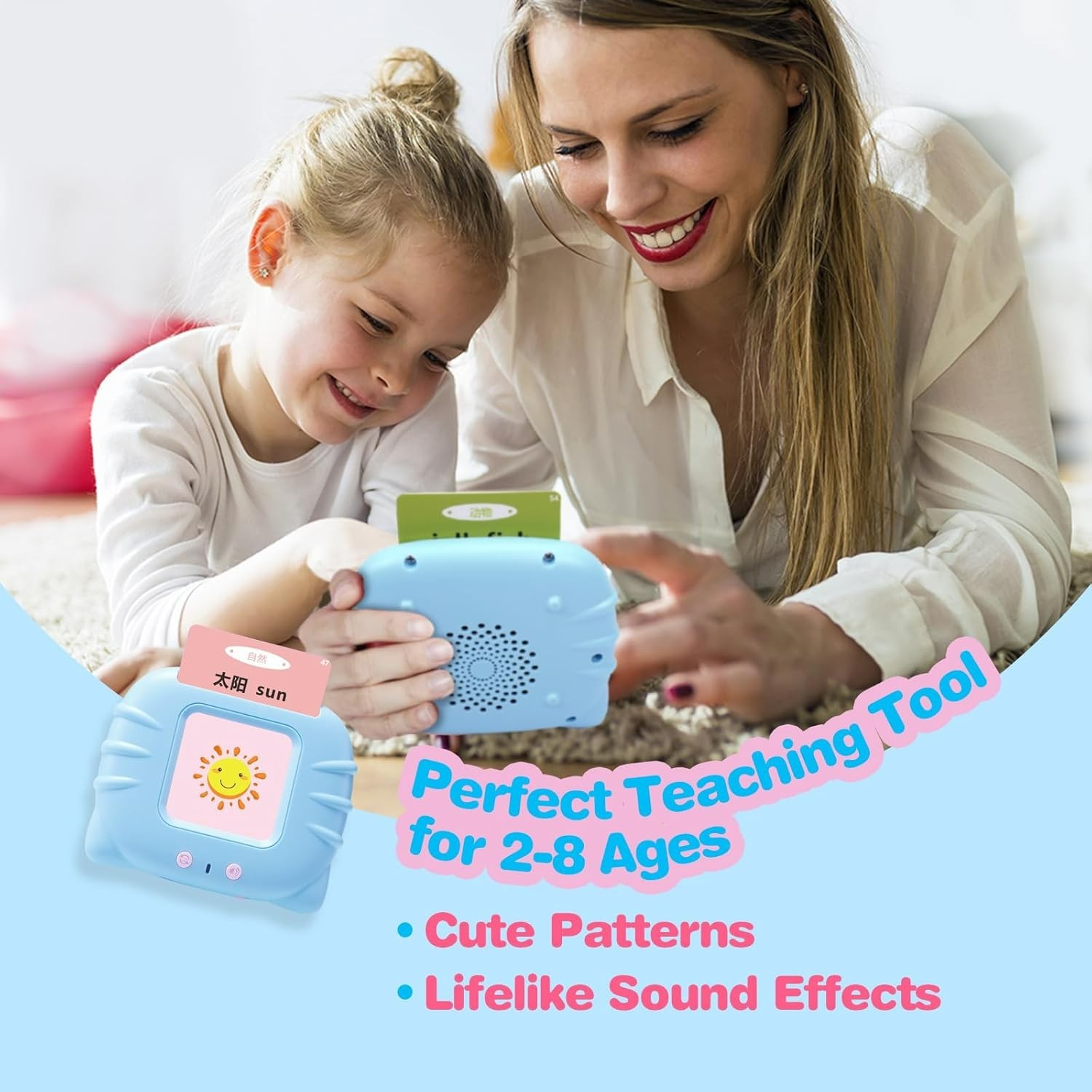 No Screen Bilingual Learning Cards with Reader for Young Learners – 224 Words