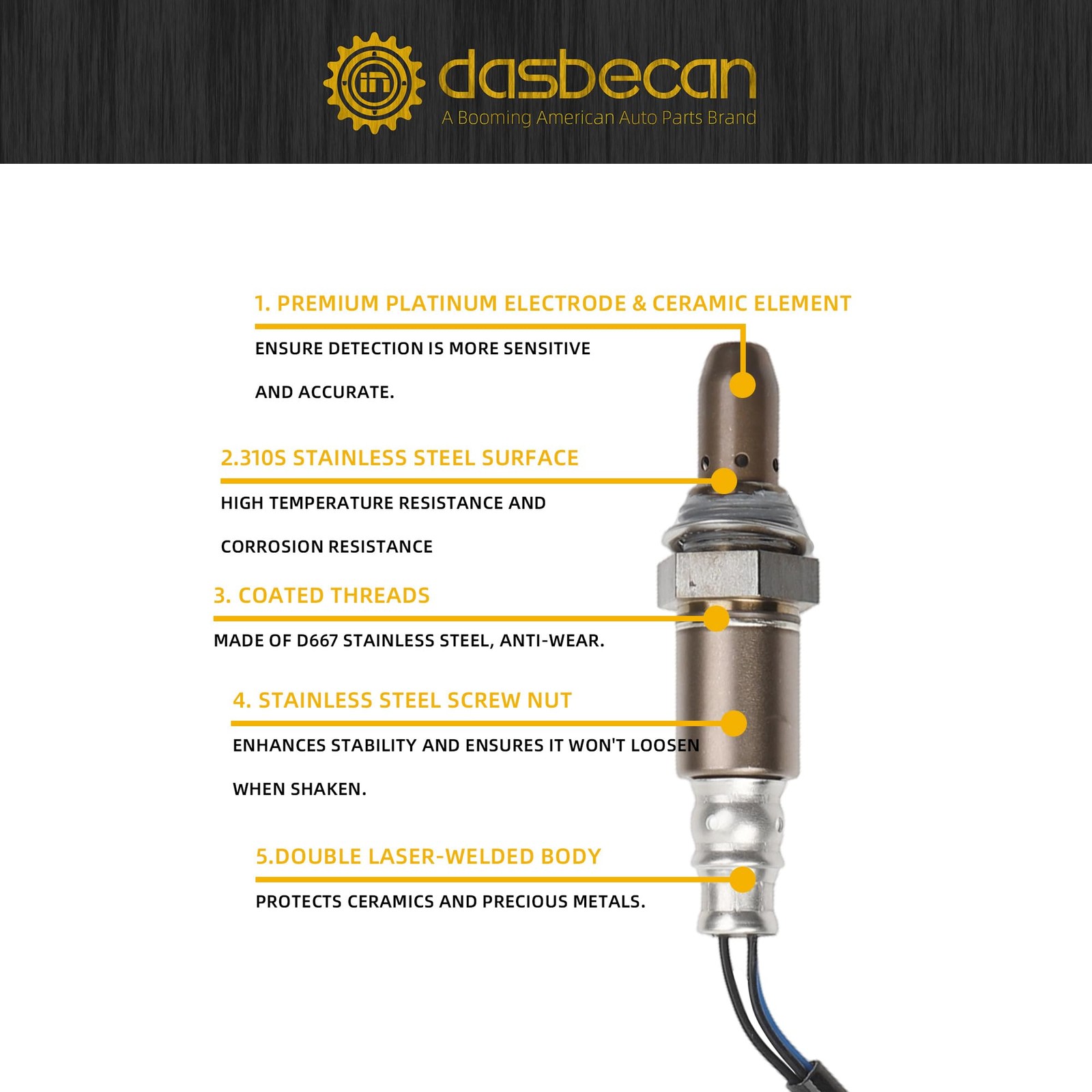 Dasbecan Oxygen O2 Sensor Upstream Downstream Compatible with Nissan Altima