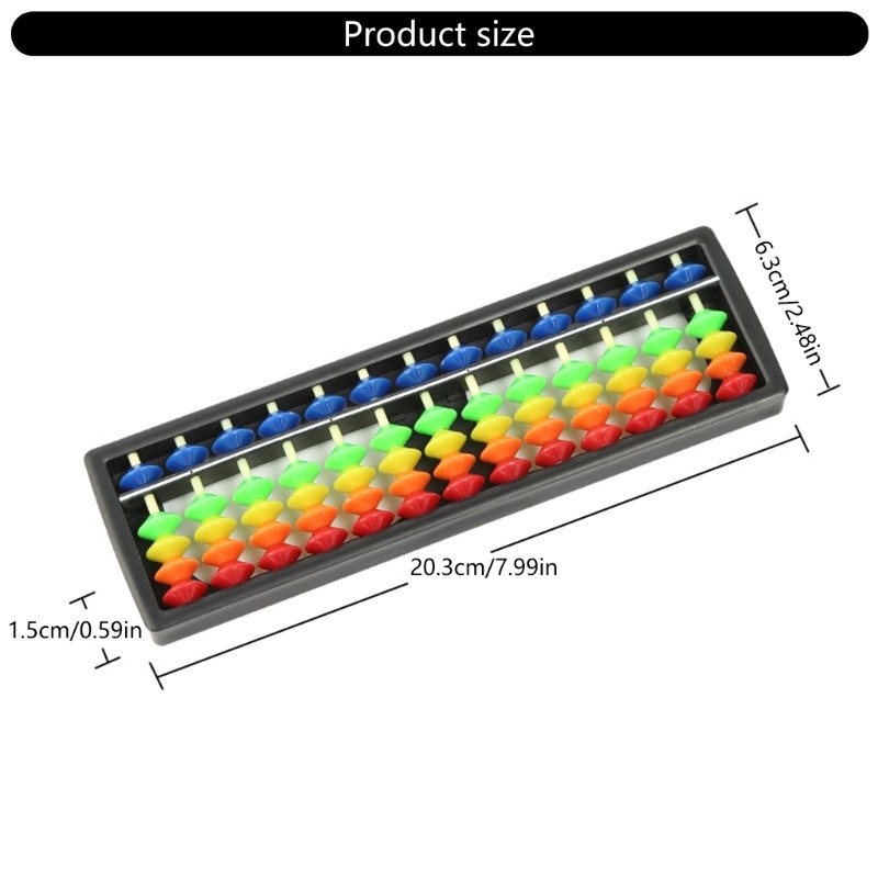 Kids Educational Abacus 13 Rows Color Coded Beads Mental Calculation Training