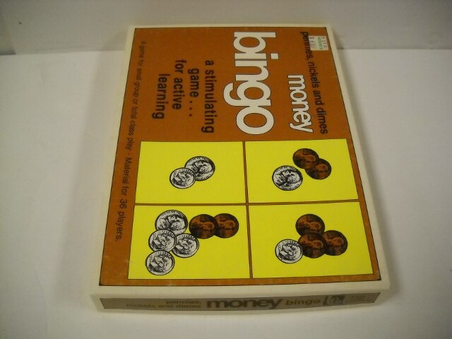Vintage Trend Pennies, Nickels, & Dimes Money Bingo W/ Laminated Cards 1977