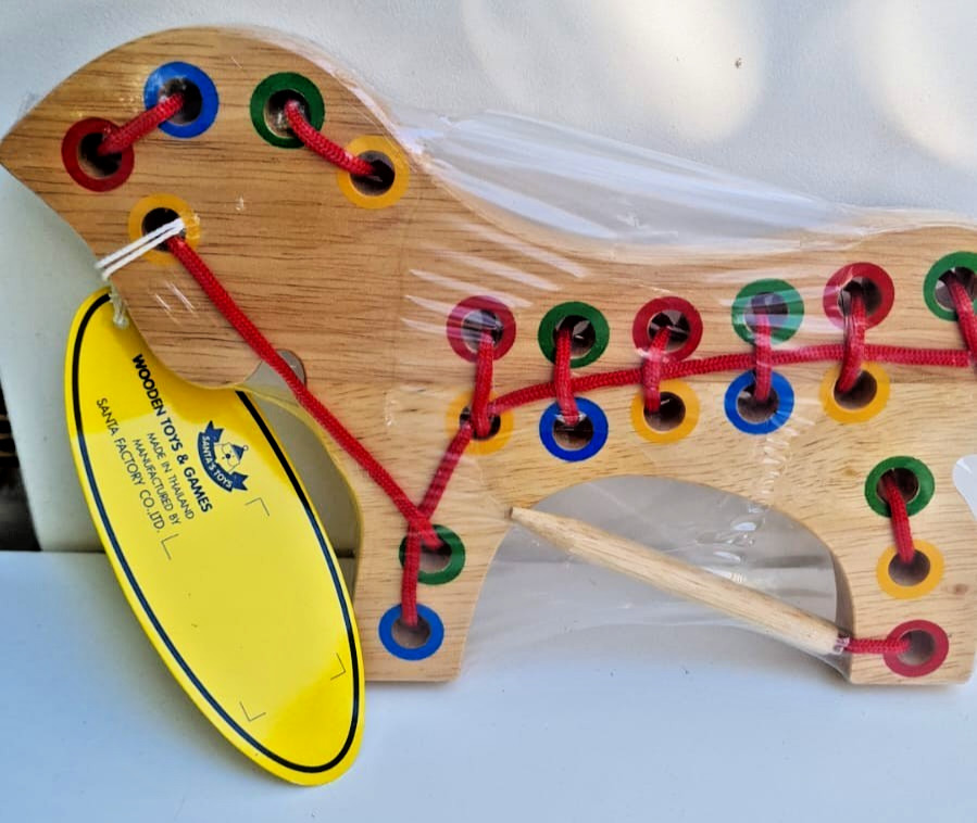 Santa Toys Educational Sewing Horse Wooden 25 x 15cm made in Thailand