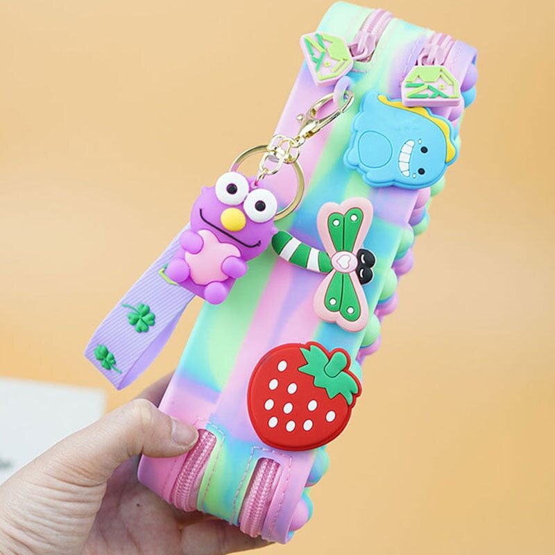 Layers Large Pencil Bag Fidget Toys Pop New Two Push Bubble Stress Antistress So