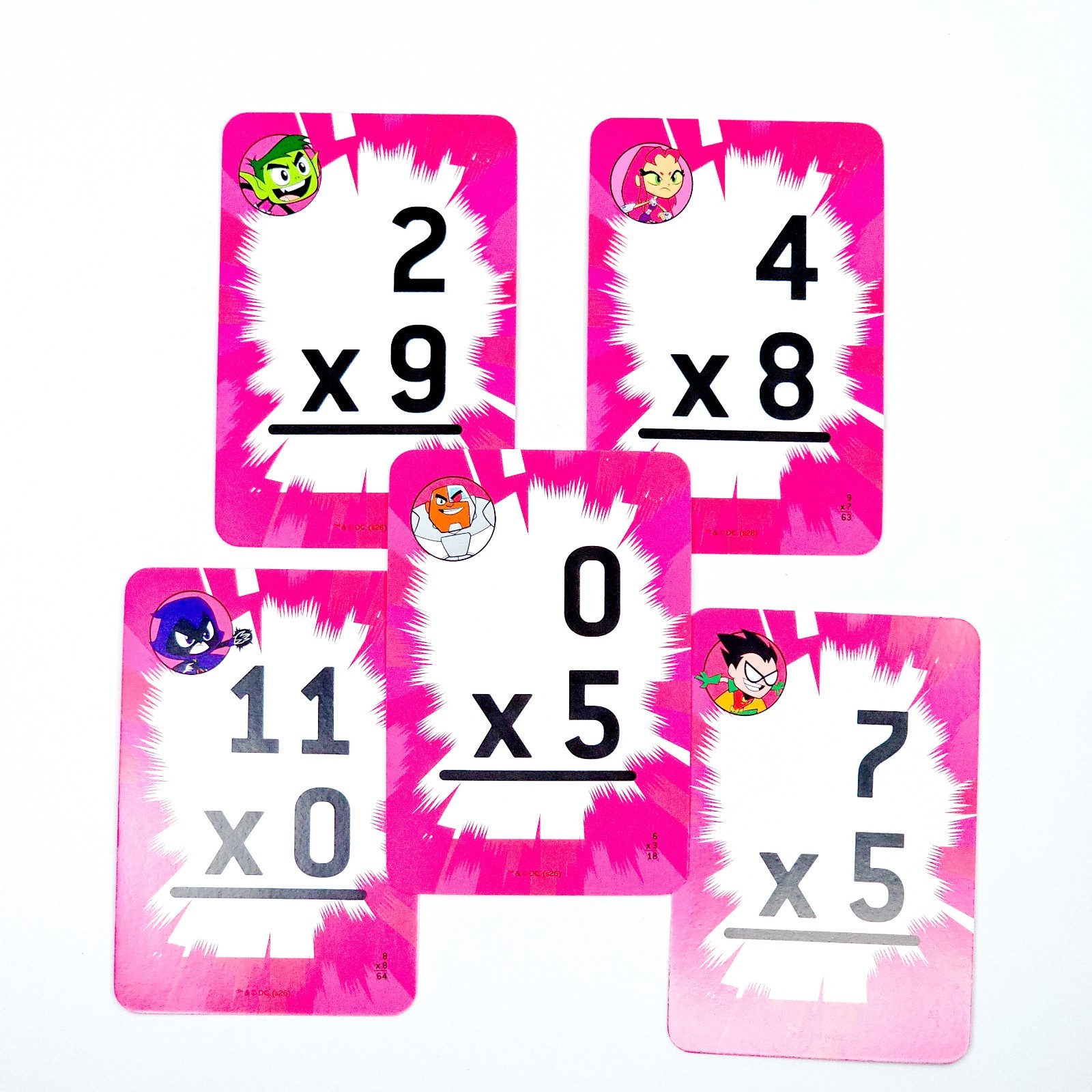 Teen Titans Go Multiplication Flash Cards 36 Count Childrens NEW DC Bendon