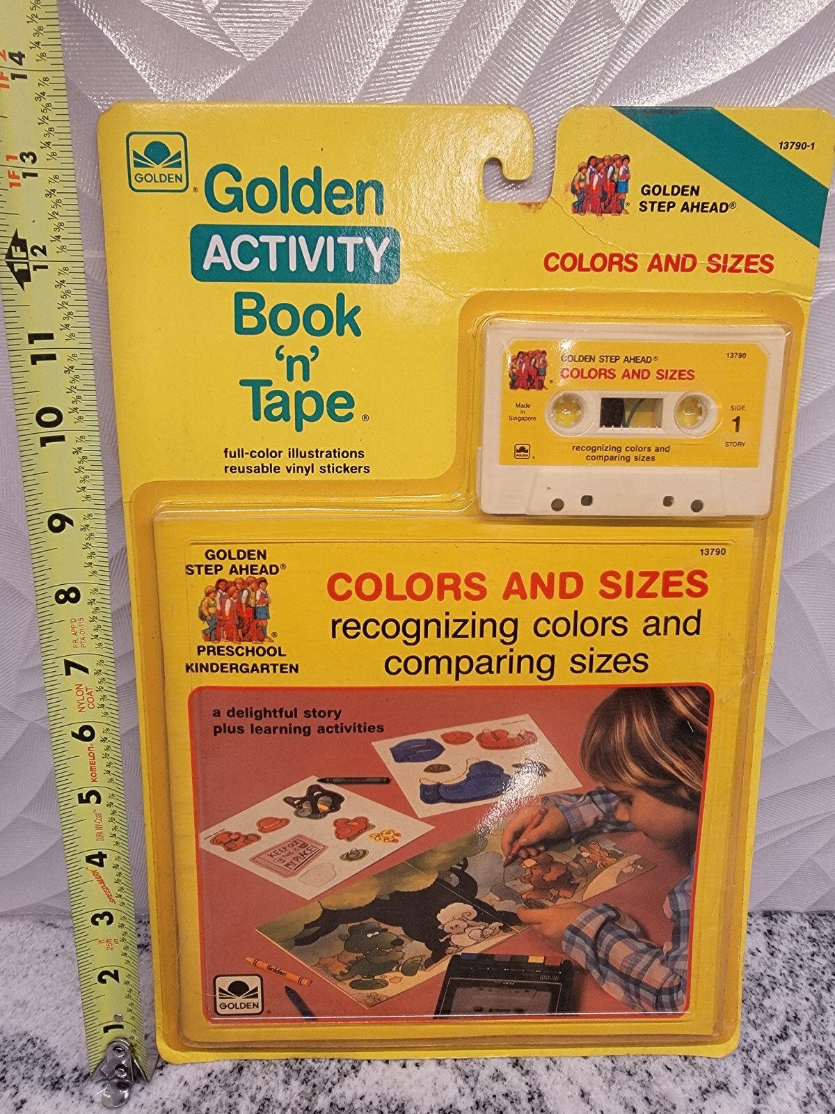 Golden Activity Book & Tape set NEW SEALED Colors And Sizes Vintage NOS