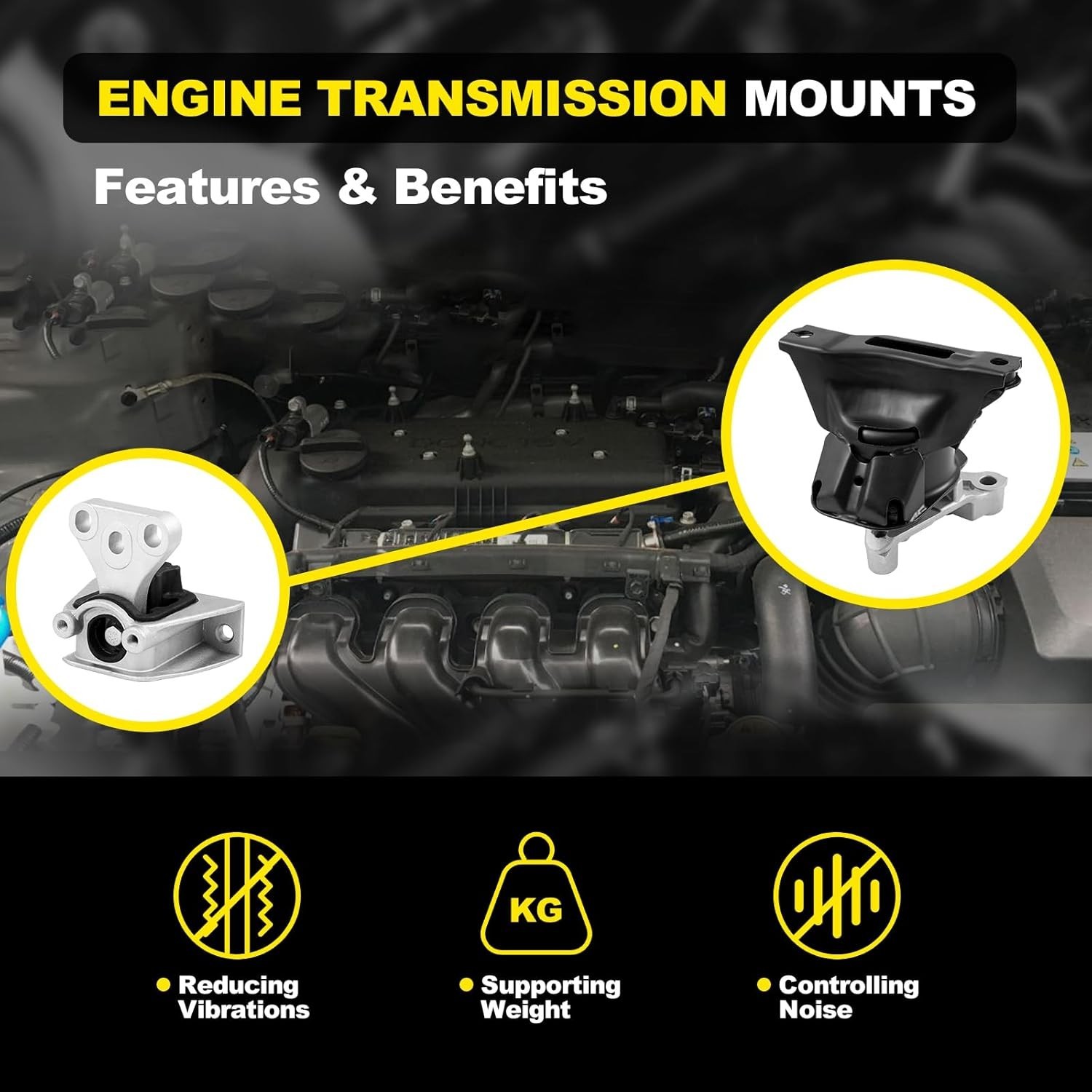 (Genuine OE Quality) Engine Motor Mount Compatible with Honda Civic 1.8L 2006-20
