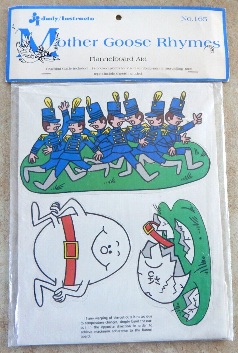 New Judy/Instructo Flannelboard Aid “MOTHER GOOSE RHYMES” #165 Humpty Dumpty Cat