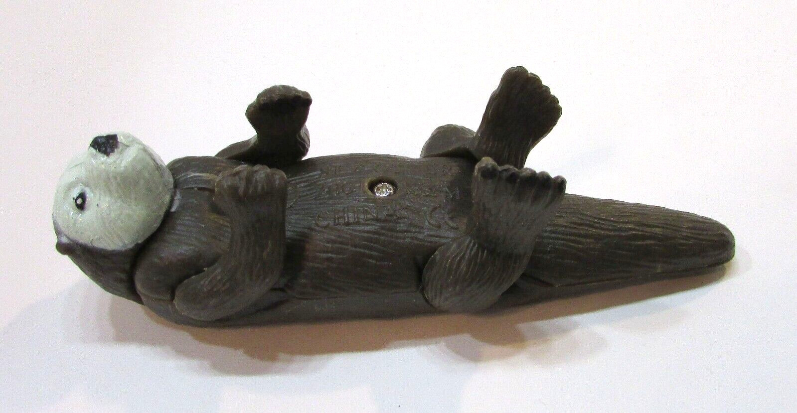 Vintage 1990’s K and M Toys 4.5″ Brown Hard Plastic Sea Otter w Articulated Legs