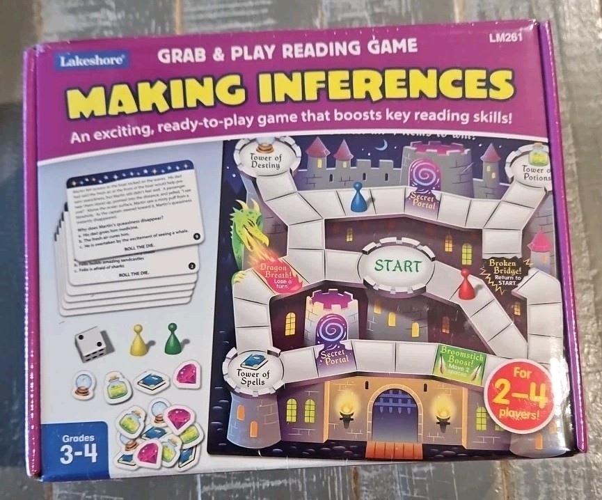 Lakeshore MAKING INFERENCES – Grab & Play Reading Game Gr 3-4 (LM261) NEW SEALED