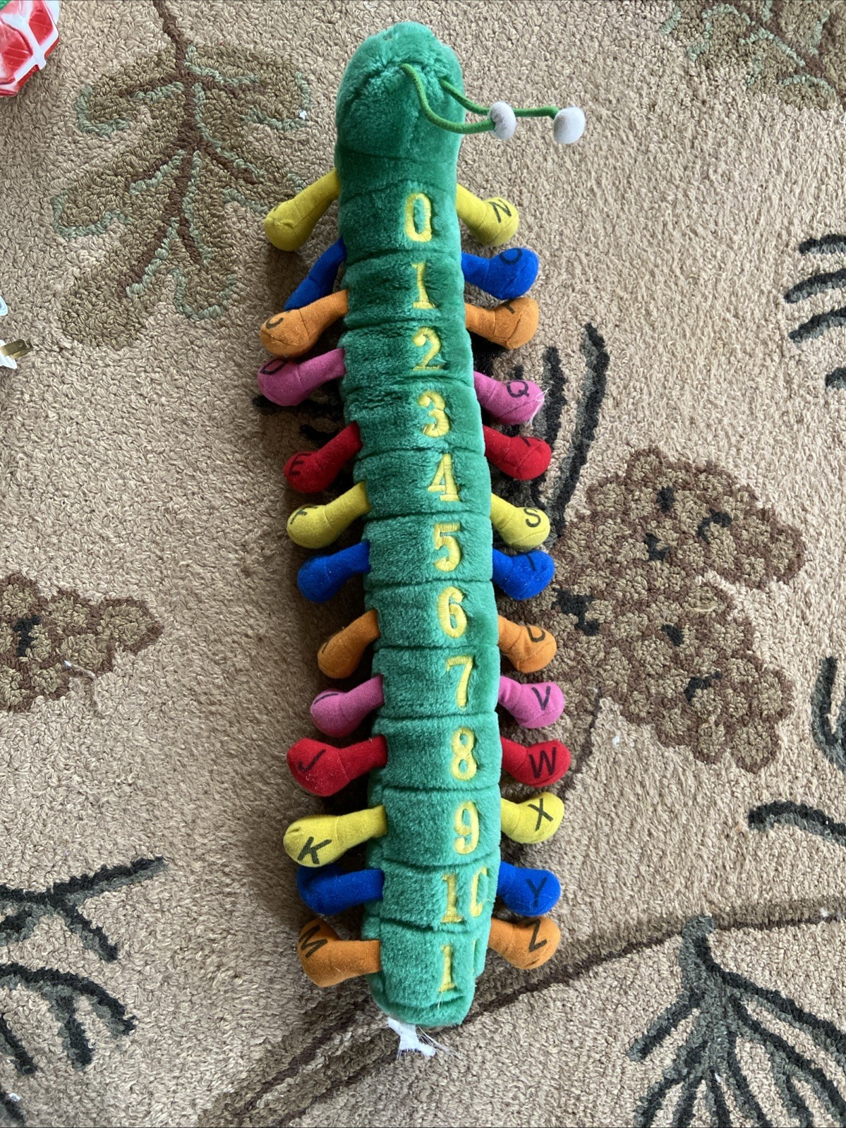 1980s Randtoy INCH WORM Caterpillar Centipede 24″ Plush Numbers Letters Vintage