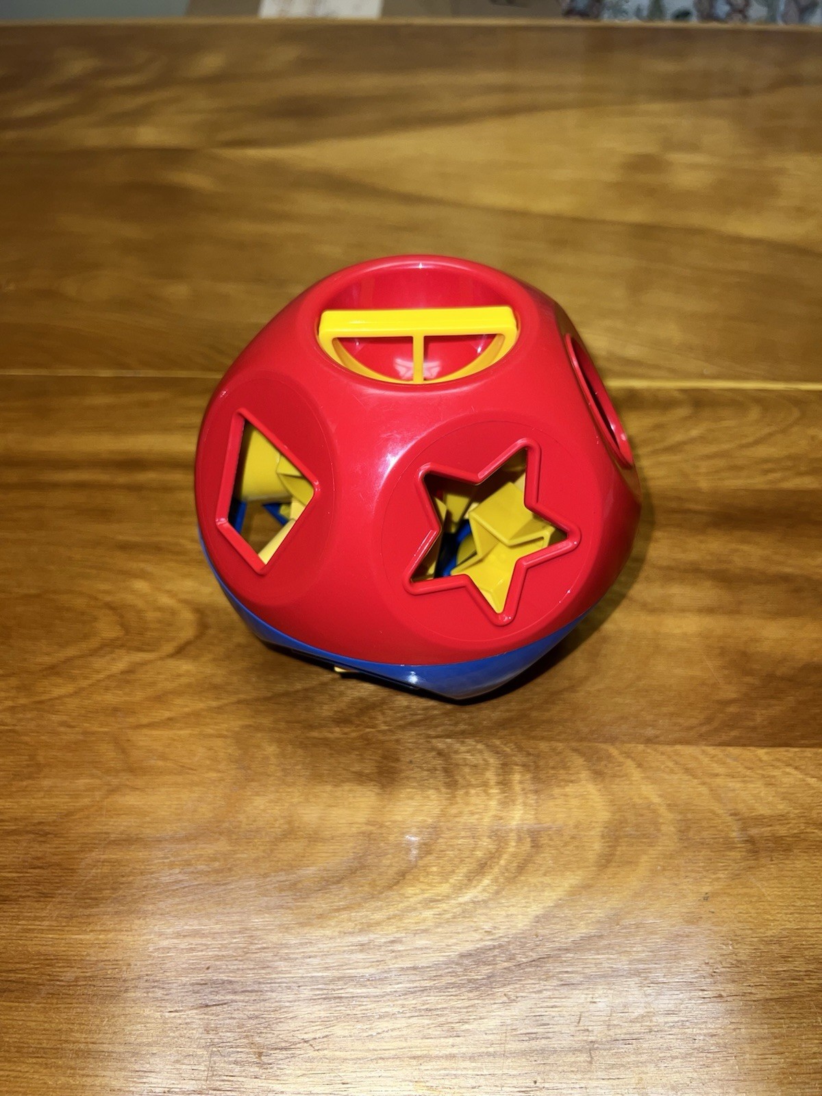 TUPPERWARE Vintage Tuppertoys Shape O Toy Sorter Red Blue yellow Shapes sort