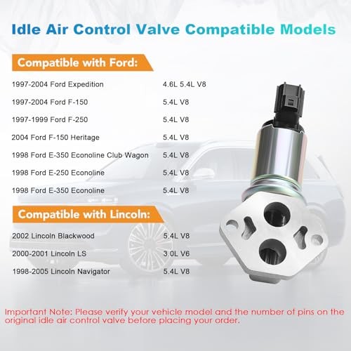 Idle Air Control Valve Compatible with 1997-2004 Ford Expedition F-150 4.6L
