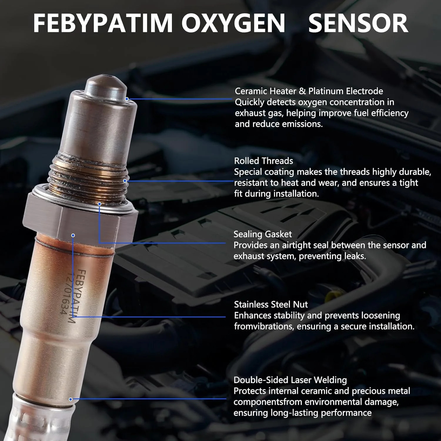 2Pcs Oxygen O2 Sensor 12701634 Upstream and Downstream fits 2016-2019 Chevy Cruz