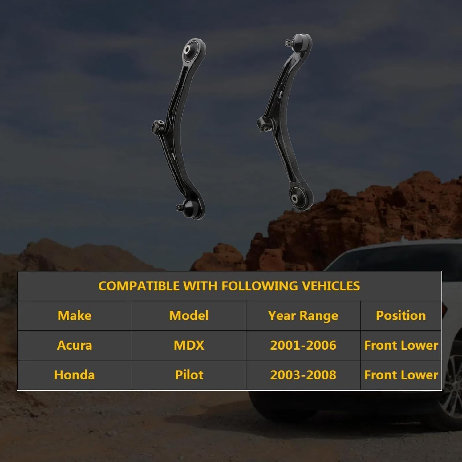 2pc Front Lower Control Arm Kit K621349 K621350 for Honda Pilot 2003 2004 2005