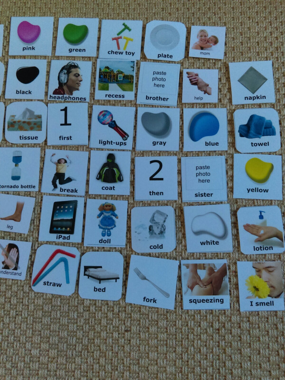 Lot of Plastic Binder Picture Cards Learning Words Speech Therapy Language Help
