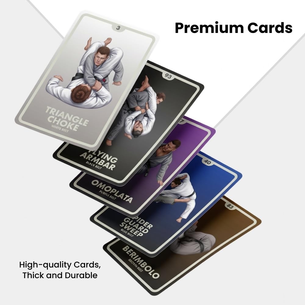 BJJ Flashcards – Jiu Jitsu Training 100 Cards Set | Step-by-Step Techniques, …
