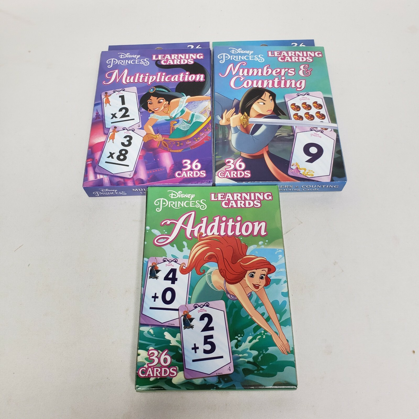 Disney Princess Addition Multiplication Counting Learning Game Flash Cards