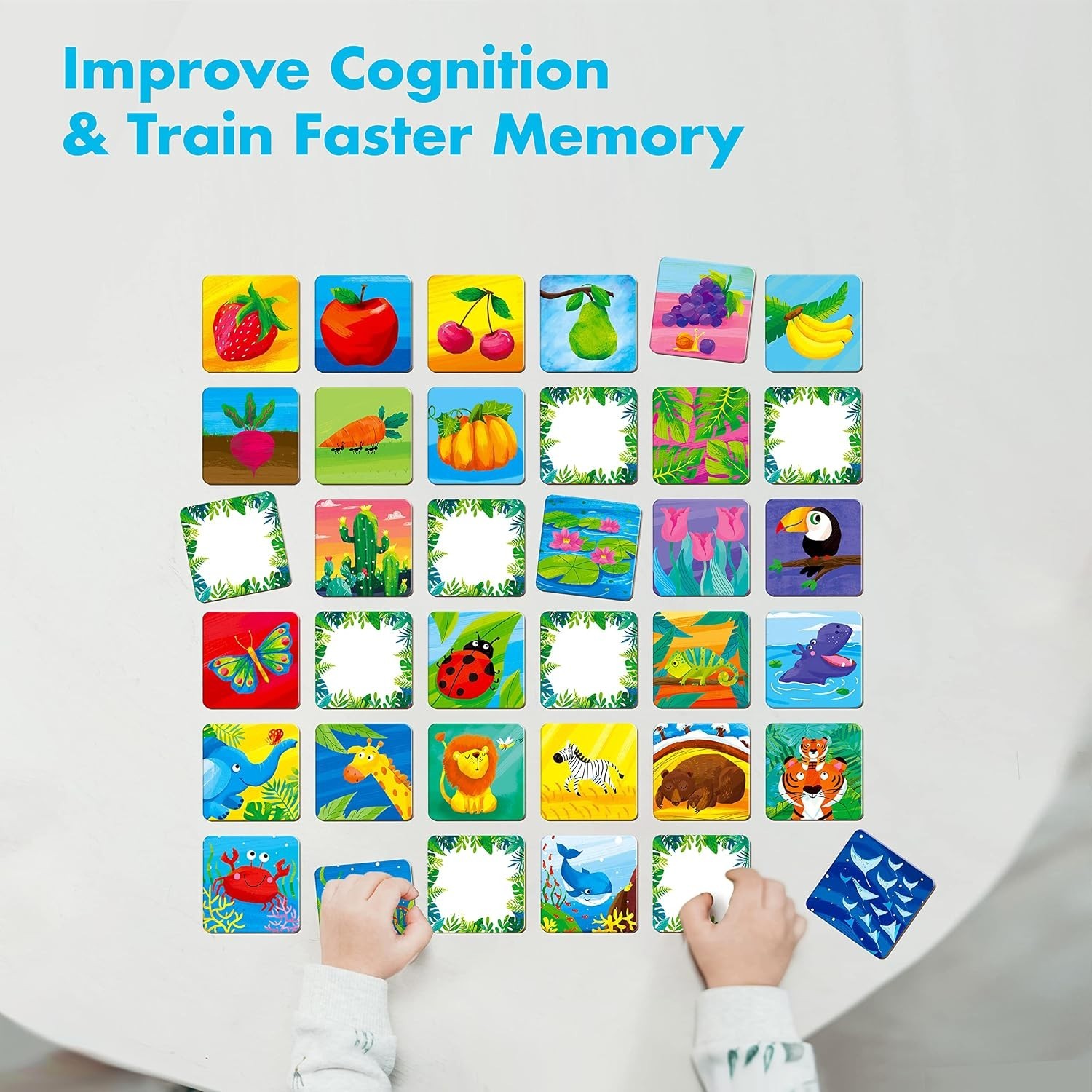 Customizable 72 PCS Matching Cards – Fun Nature Theme Game for Preschoolers