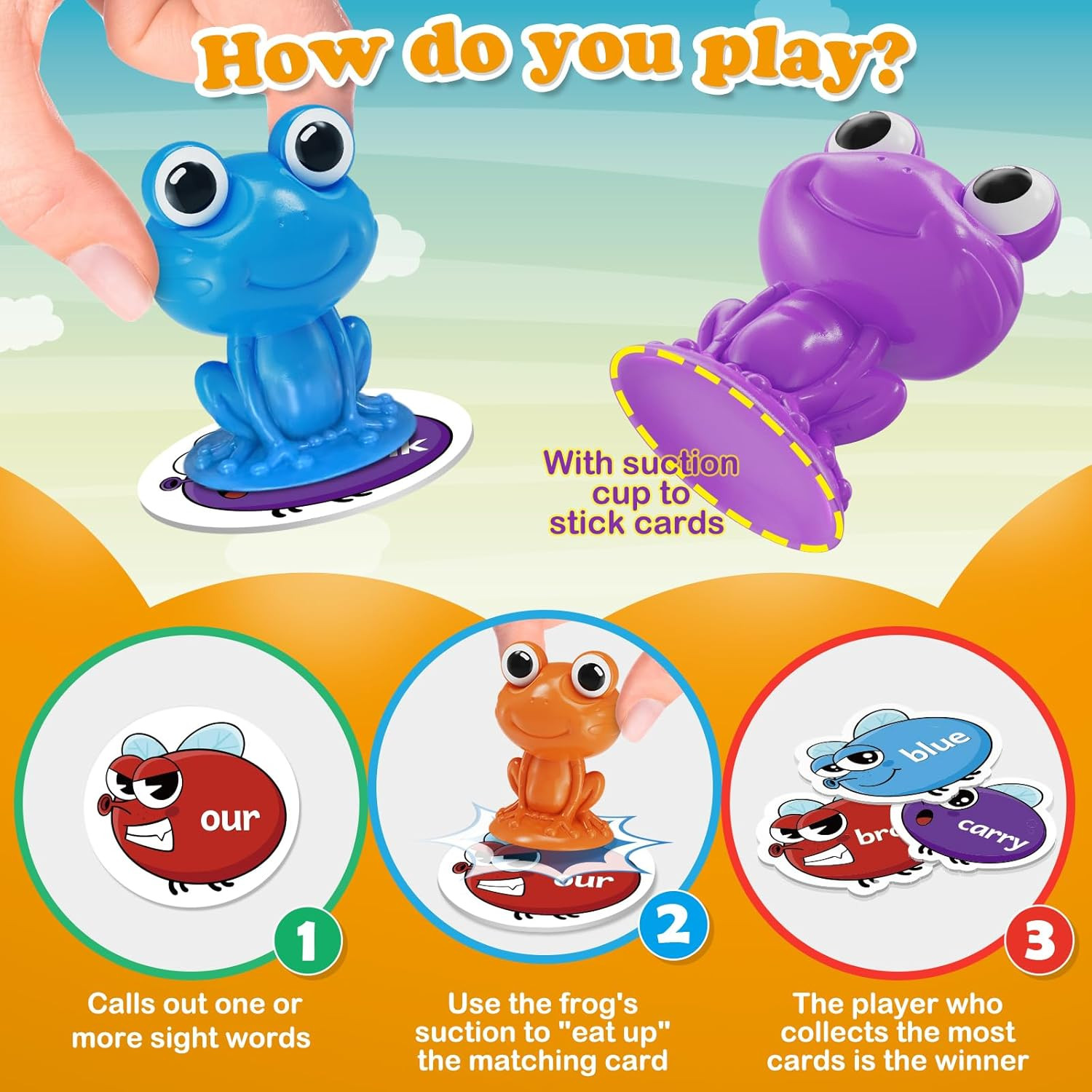 Sight Word Games Frog Site Words Educational Flash Cards Kindergarten Phonics Le