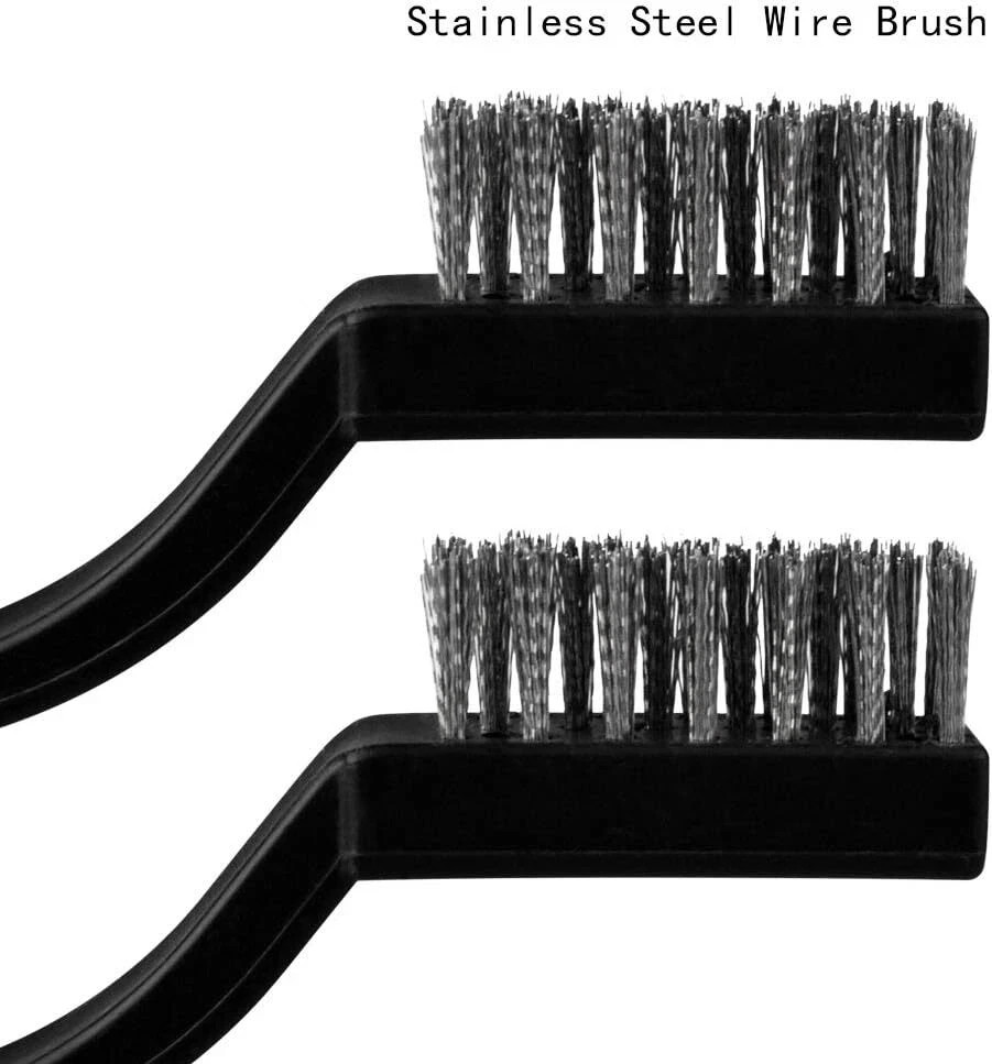 15 Pcs Mini Stainless Steel Wire Brush Set for Cleaning Welding Slag Rust, Wire