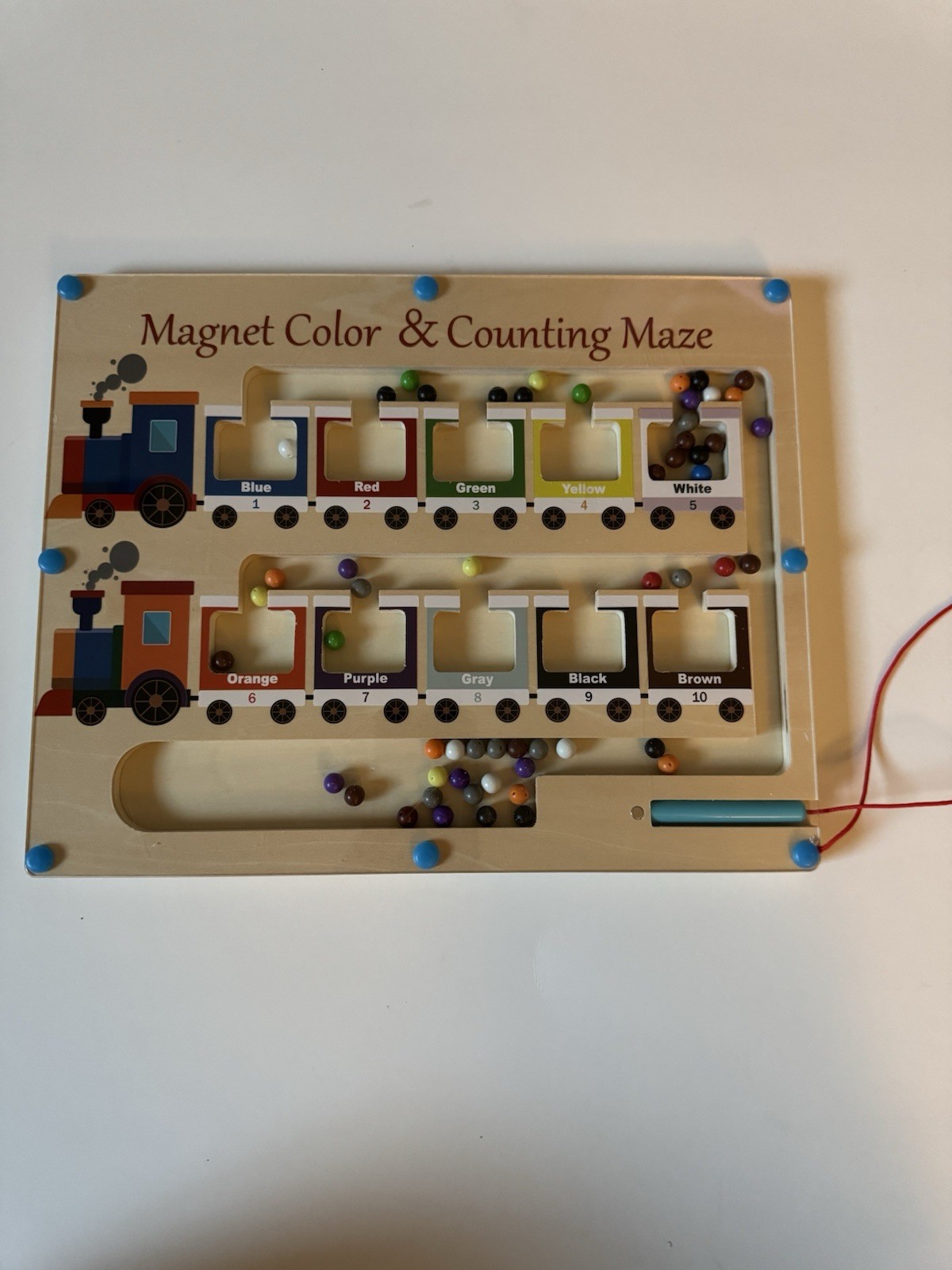 Multicolor Train-Themed Counting Magnetic Maze Activity Board