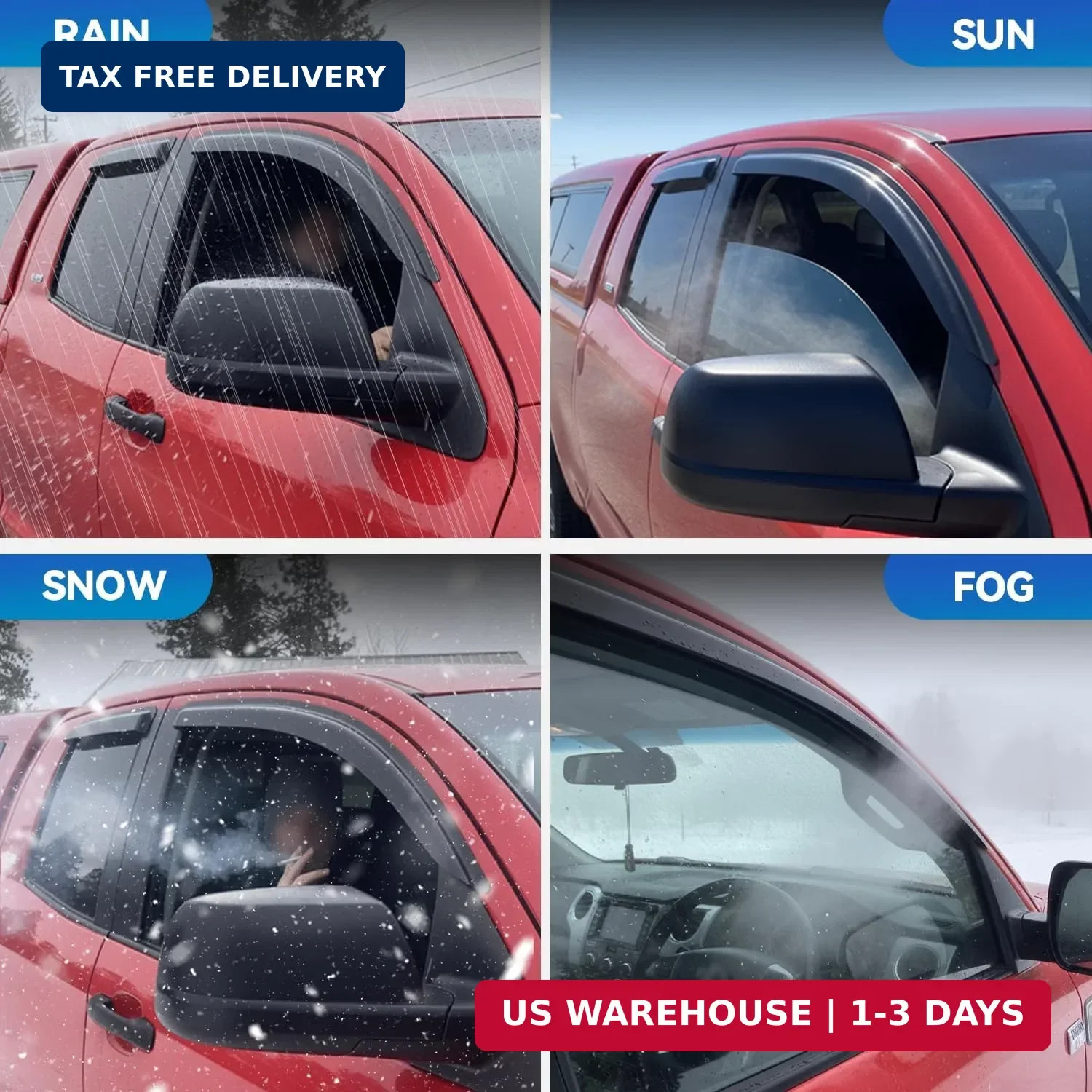 Window Visors Rain Guards for Honda CRV 2017 2018 2019 2020 2021 2022, Out-Chann