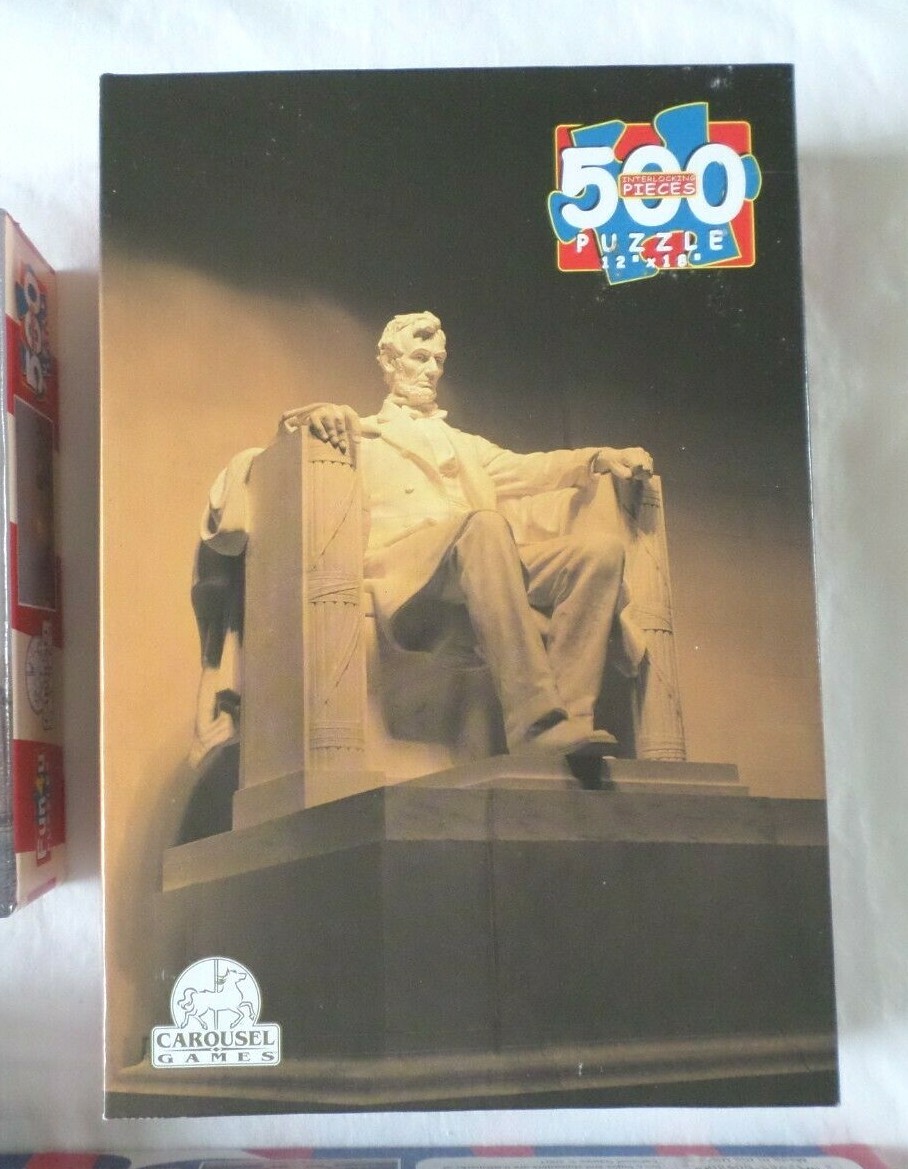 Vtg NEW Puzzles 500 pc U.S. Landmark Statue Liberty Lincoln Memorial Capitol Blg