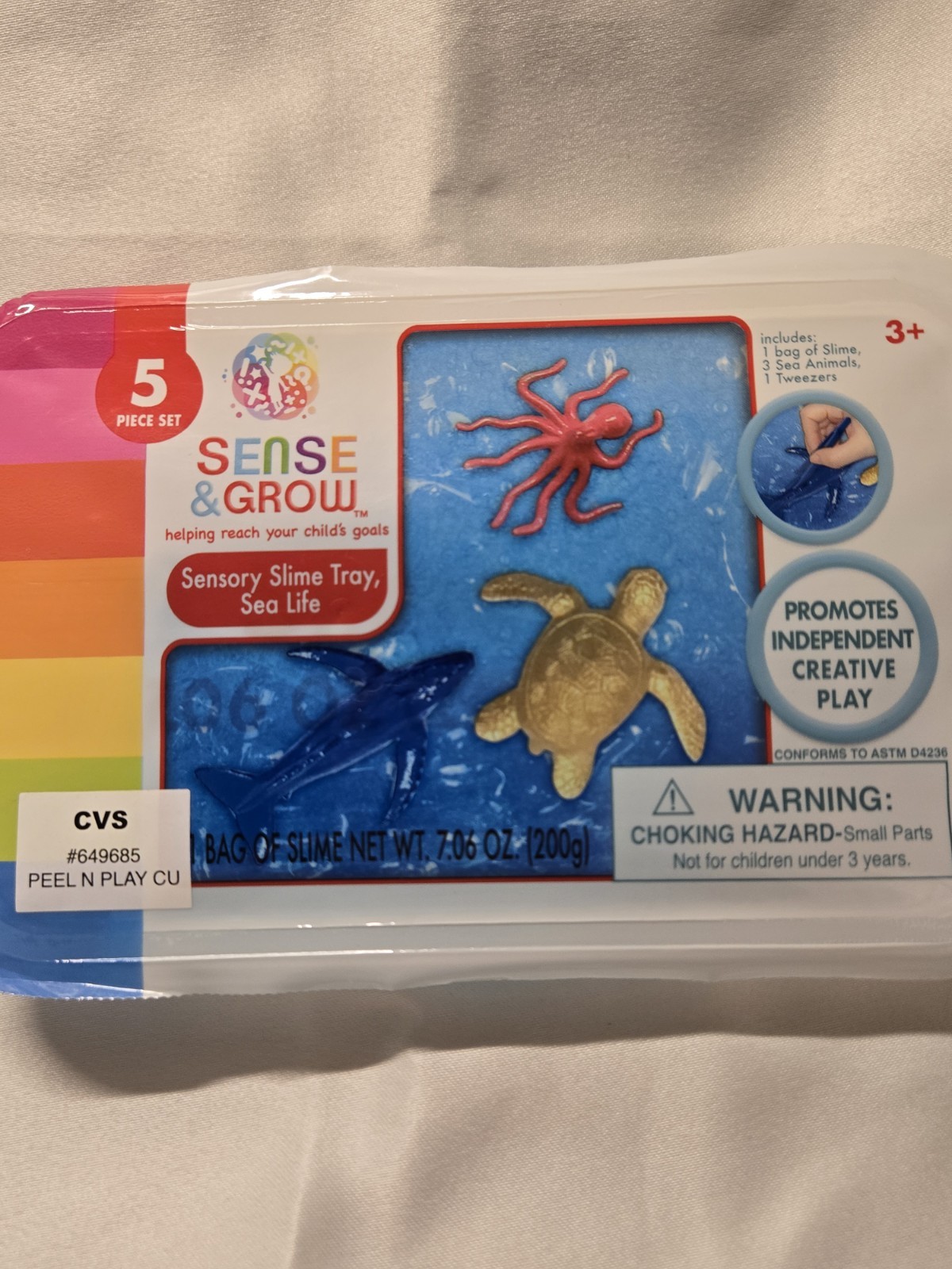 Sense & Grow Sensory Slime Tray, Sea Life 5 Pc Set