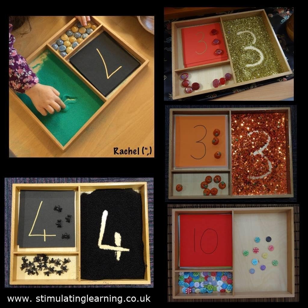 Modern Montessori Cards Display Tray – Unfinished Wooden Organizer for Learning