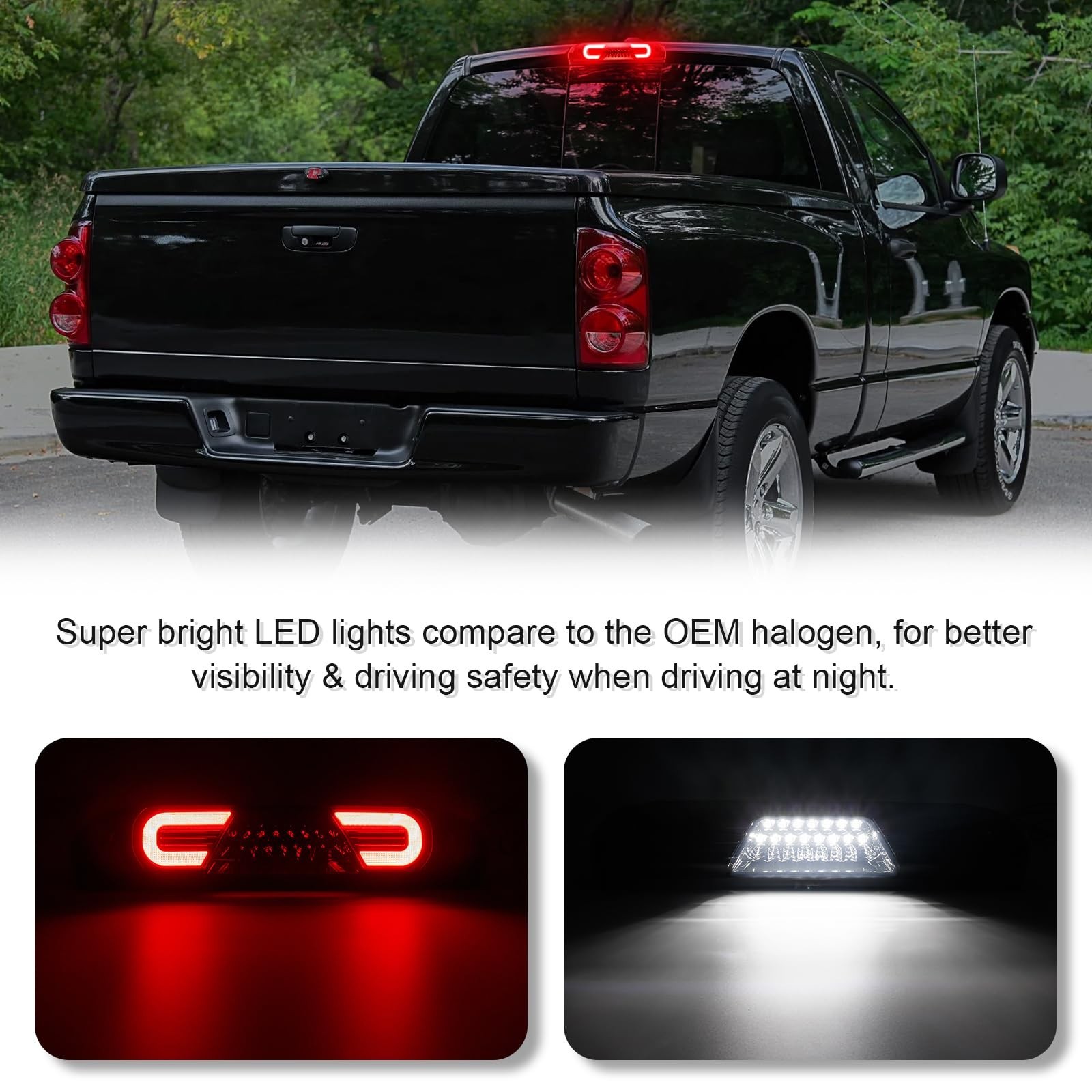 LED Third Brake Light Replacement for 2002-2008 Ram 1500/2003-2009 Ram 2500 3…