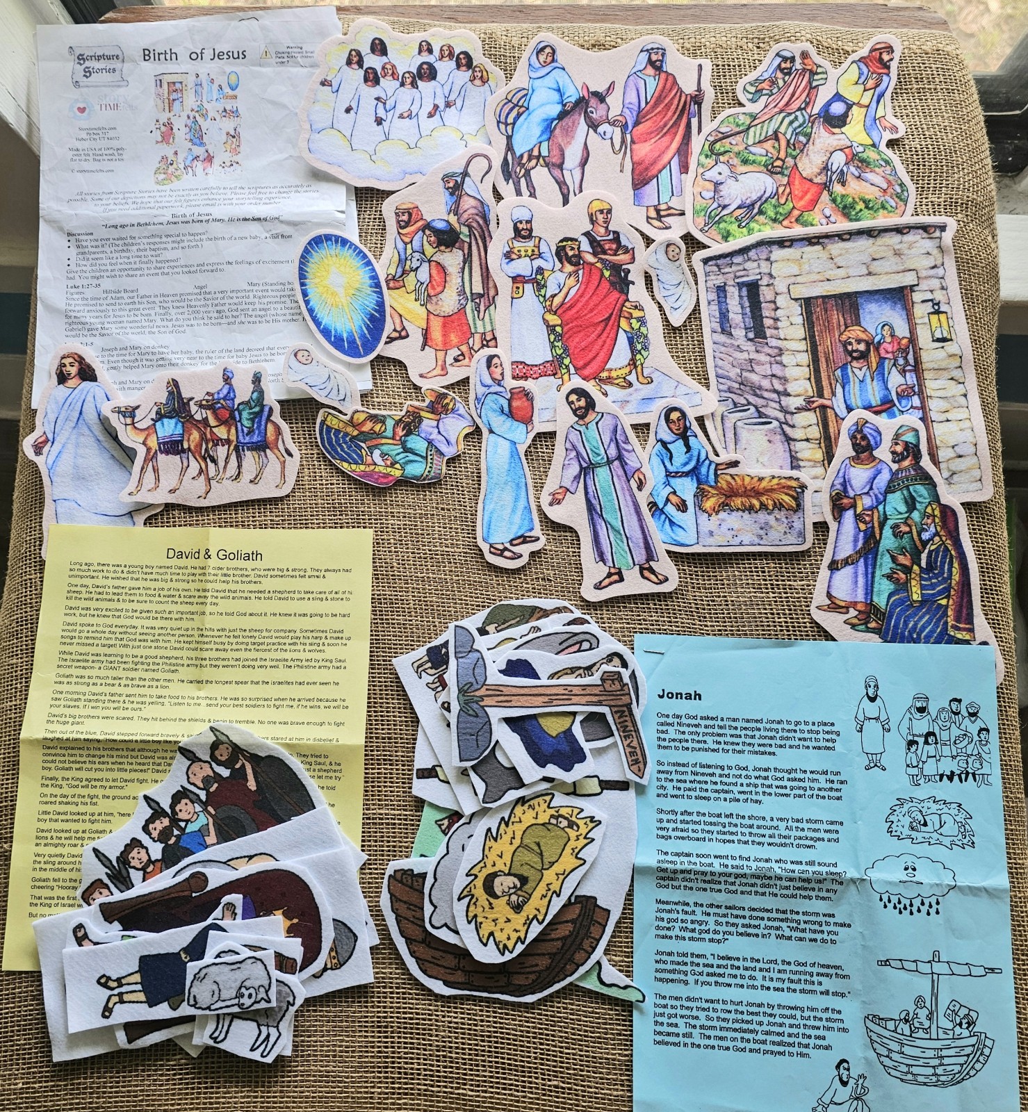 Scripture Stories Story Time Felts Birth Of Jesus, Jonah, David