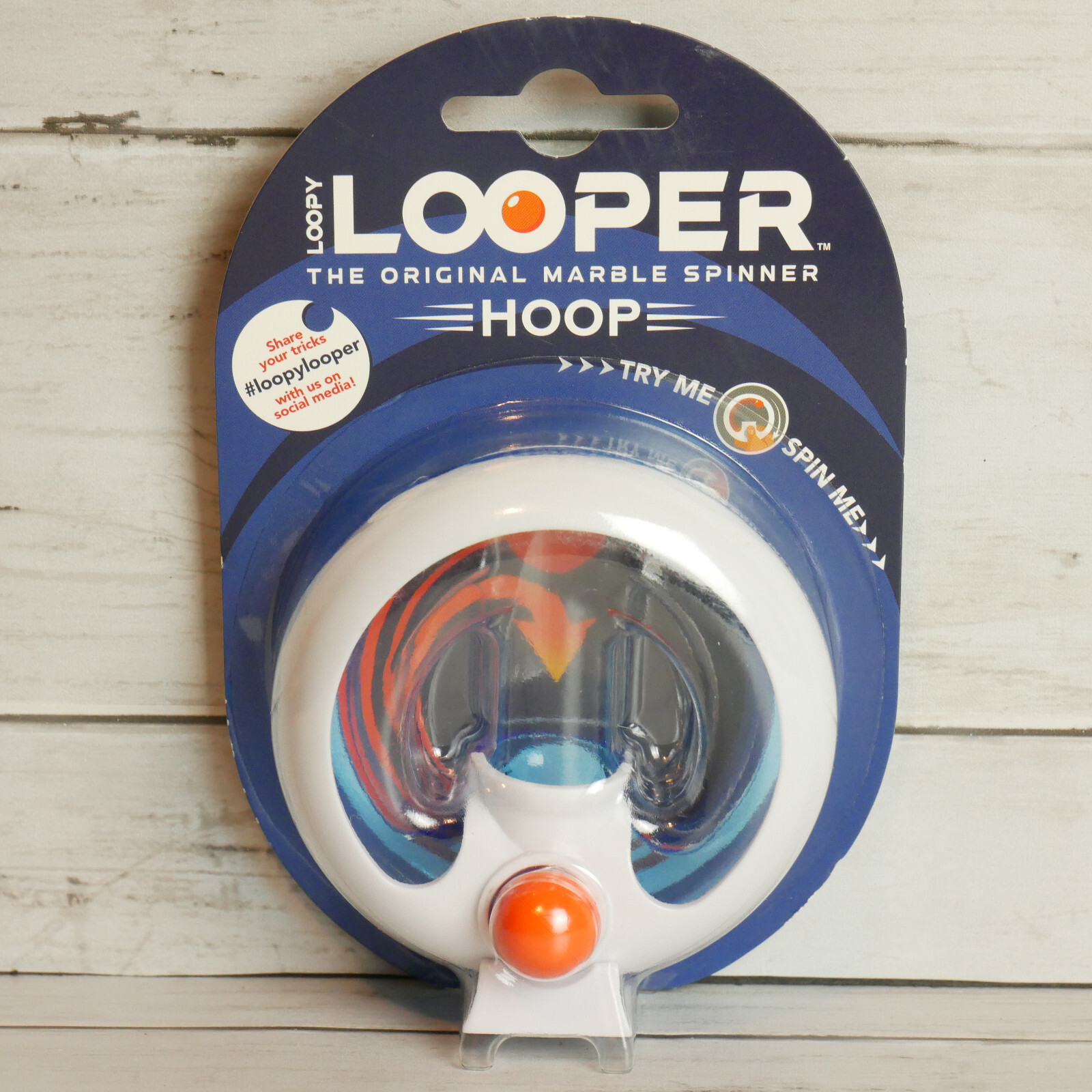 Blue Orange Loopy Looper The Original Marble Spinner Game Hoop New