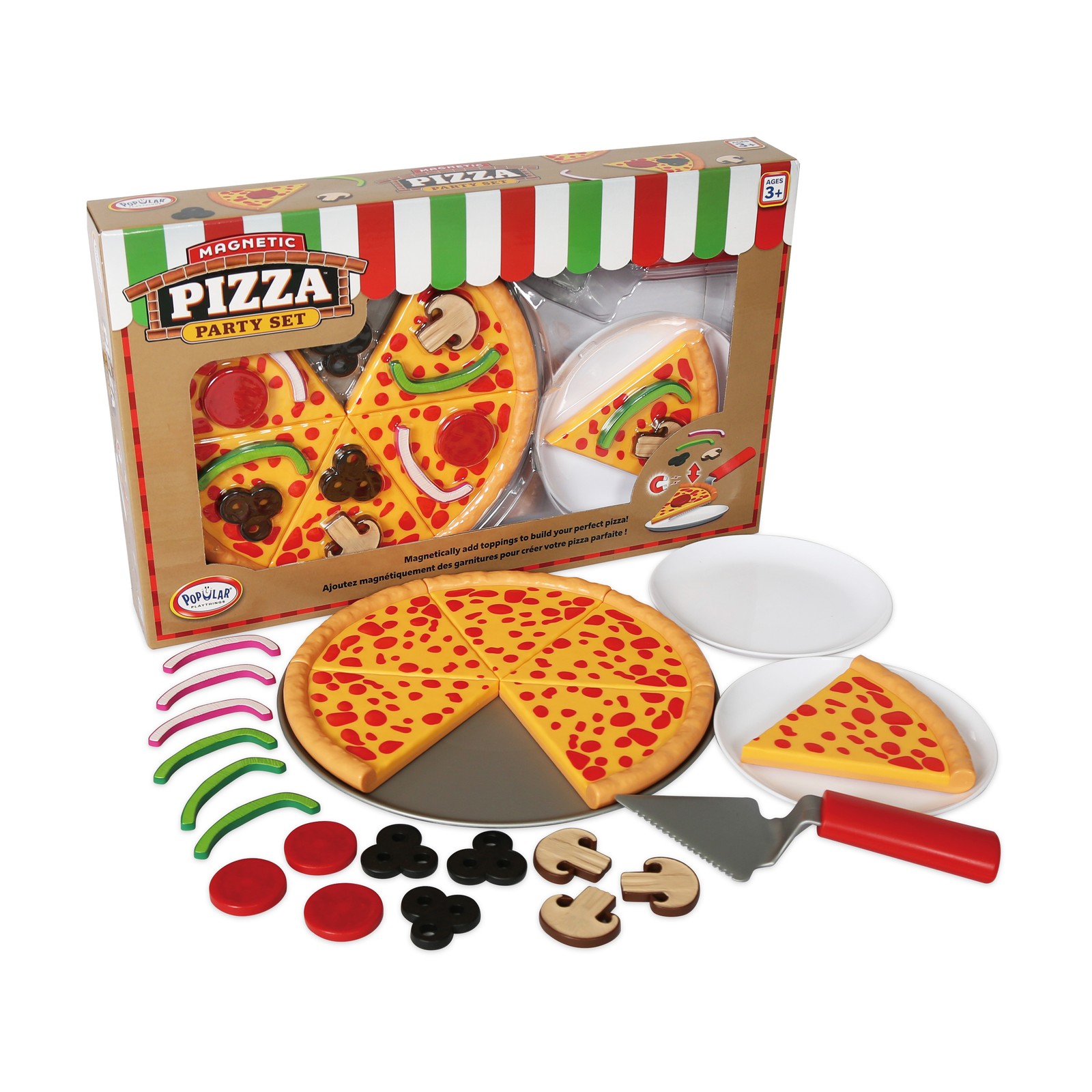 New – Popular Playthings Magnetic Pizza Party Set – Ages 3+ | 1-2 players